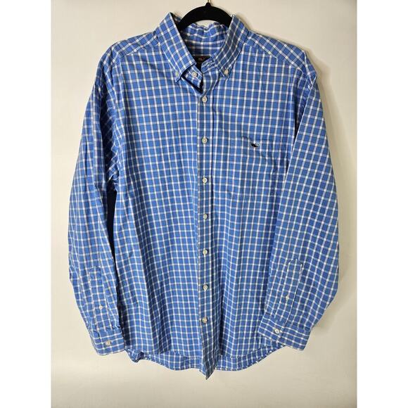 Vineyard Vines On the Go Performance Plaid Button Down Shirt Blue size Large - Picture 1 of 4